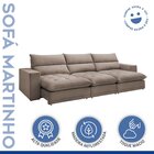 Sofá Retrátil E Reclinável 320cm Martinho Veludo Bege Escuro