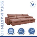 Sofá Retrátil E Reclinável 320cm Martinho Veludo Rose