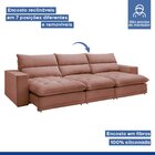 Sofá Retrátil E Reclinável 320cm Martinho Veludo Rose