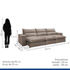Sofá Retrátil E Reclinável 320cm Martinho Veludo Yescasa Bege
