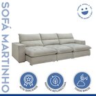 Sofá Retrátil E Reclinável 350cm Martinho Boucle Gelo