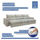 Sofá Retrátil E Reclinável 350cm Martinho Boucle Gelo