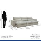 Sofá Retrátil E Reclinável 350cm Martinho Boucle Yescasa Gelo