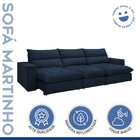 Sofá Retrátil E Reclinável 350cm Martinho Veludo Azul