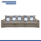 Sofá Retrátil E Reclinável 350cm Martinho Veludo Bege Claro