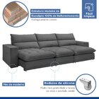 Sofá Retrátil E Reclinável 350cm Martinho Veludo Cinza