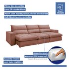 Sofá Retrátil E Reclinável 350cm Martinho Veludo Rose