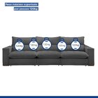 Sofá Retrátil E Reclinável 350cm Martinho Veludo Yescasa Cinza