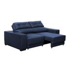 Sofá Retrátil E Reclinável 3 Lugares 1,80m Roma Suede Azul