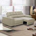 Sofá Retrátil E Reclinável 3 Lugares 1,80m Roma Suede Bege
