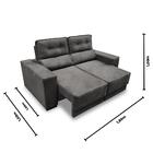 Sofá Retrátil E Reclinável 3 Lugares 1,80m Rubia Suede Cinza