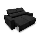 Sofá Retrátil E Reclinável 3 Lugares 1,80m Rubia Suede Preto