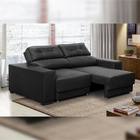 Sofá Retrátil E Reclinável 3 Lugares 1,80m Rubia Suede Preto