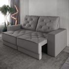 Sofá Retrátil E Reclinável 3 Lugares 1,80m Verona Suede Cinza
