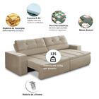 Sofá Retrátil E Reclinável 3 Lugares 1,90m Com Molas Stella S