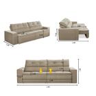 Sofá Retrátil E Reclinável 3 Lugares 1,90m Com Molas Stella S