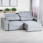 Sofá Retrátil E Reclinável 3 Lugares 180 Cm Atlas Prata