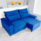 Sofá Retrátil E Reclinável 3 Lugares 180 Cm Itália Azul Marin