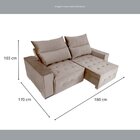 Sofá Retrátil E Reclinável 3 Lugares 180 Cm Itália Cappuccino