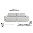 Sofá Retrátil E Reclinável 3 Lugares 180cm Em Linho City Cru