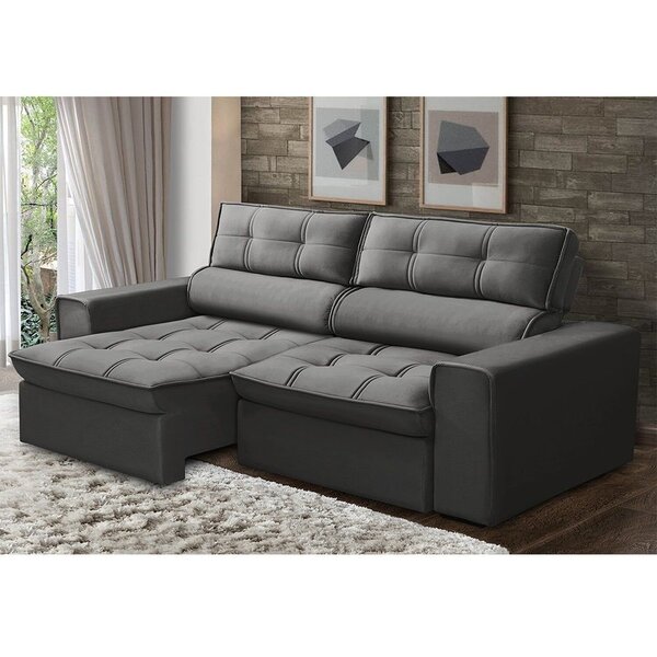 Sofá Retrátil E Reclinável 3 Lugares 180cm Grafite