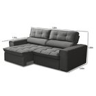 Sofá Retrátil E Reclinável 3 Lugares 180cm Grafite