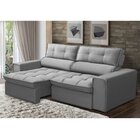 Sofá Retrátil E Reclinável 3 Lugares 180cm Prata