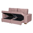 Sofá Retrátil E Reclinável 3 Lugares 190cm Veludo Rosa Indust