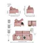 Sofá Retrátil E Reclinável 3 Lugares 190cm Veludo Rosa Indust
