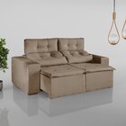 Sofá Retrátil E Reclinável 3 Lugares 194cm Libra  Marrom Claro