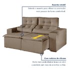 Sofá Retrátil E Reclinável 3 Lugares 194cm Libra  Marrom Claro