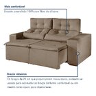 Sofá Retrátil E Reclinável 3 Lugares 194cm Libra  Marrom Claro