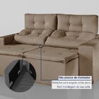 Sofá Retrátil E Reclinável 3 Lugares 194cm Libra  Marrom Claro