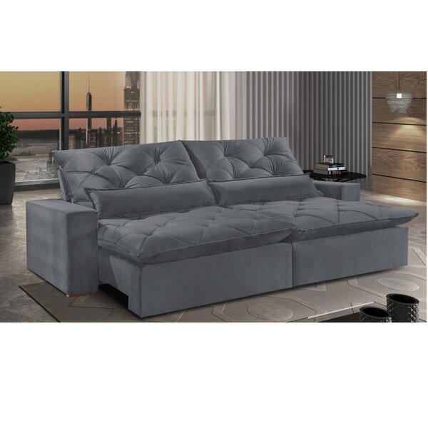 Sofá Retrátil E Reclinável 3 Lugares 2,00m Paris  Grafite