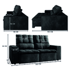 Sofá Retrátil E Reclinável 3 Lugares 2,0m Veludo Malibu Selme