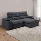 Sofá Retrátil E Reclinável 3 Lugares 2,10m C/ Porta Copos Sli