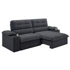 Sofá Retrátil E Reclinável 3 Lugares 2,10m C/ Porta Copos Sli