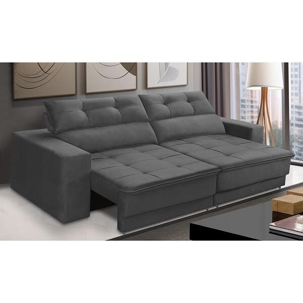 Sofá Retrátil E Reclinável 3 Lugares 2,10m Com Molas Emily Su