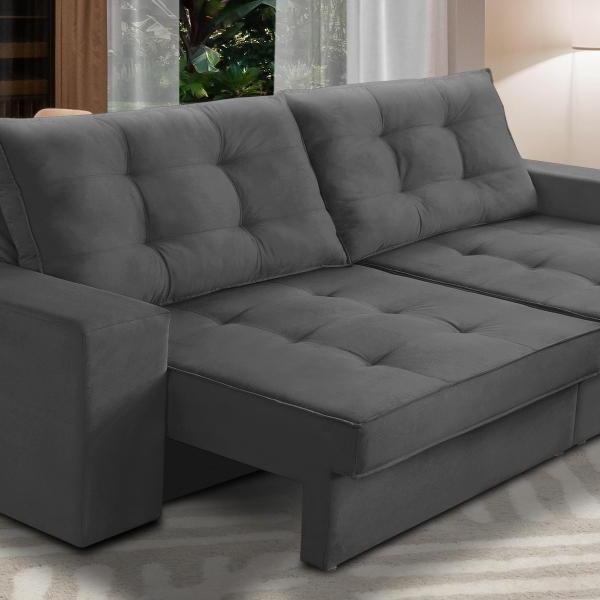 Sofá Retrátil E Reclinável 3 Lugares 2,10m Com Molas Madrid S