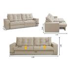 Sofá Retrátil E Reclinável 3 Lugares 2,10m Com Molas Marcela