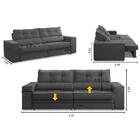 Sofá Retrátil E Reclinável 3 Lugares 2,10m Com Molas Milão Su