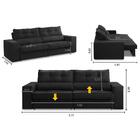 Sofá Retrátil E Reclinável 3 Lugares 2,10m Com Molas Milão Su