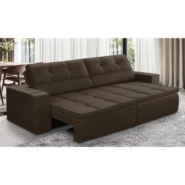 Sofá Retrátil E Reclinável 3 Lugares 2,10m Com Molas Stella S