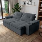 Sofá Retrátil E Reclinável 3 Lugares 2,12m C/ Porta Copos Ent