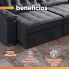 Sofá Retrátil E Reclinável 3 Lugares 2,12m Veludo Ilhéus