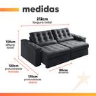 Sofá Retrátil E Reclinável 3 Lugares 2,12m Veludo Ilhéus