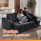 Sofá Retrátil E Reclinável 3 Lugares 2,12m Veludo Ilhéus