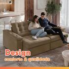 Sofá Retrátil E Reclinável 3 Lugares 2,12m Veludo Ilhéus