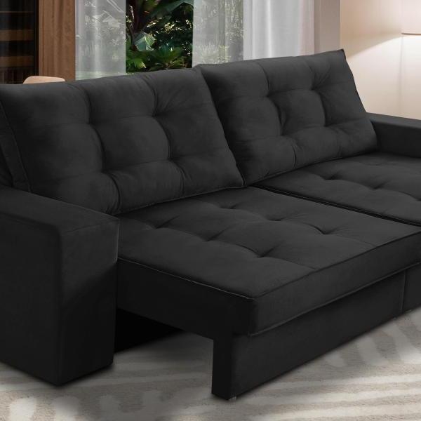 Sofá Retrátil E Reclinável 3 Lugares 2,30m Com Molas Madrid S