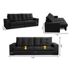 Sofá Retrátil E Reclinável 3 Lugares 2,30m Com Molas Marcela